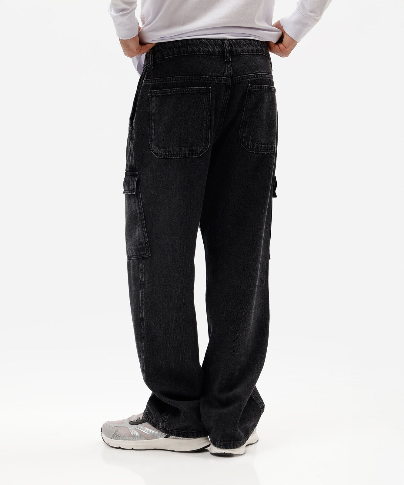 calça cargo masculina jeans preta