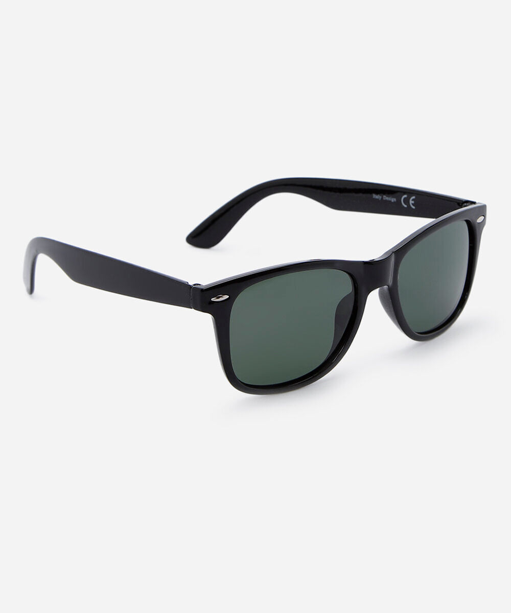 óculos de sol feminino quadrado de acetato preto