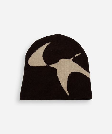 gorro de tricot abstrato marrom