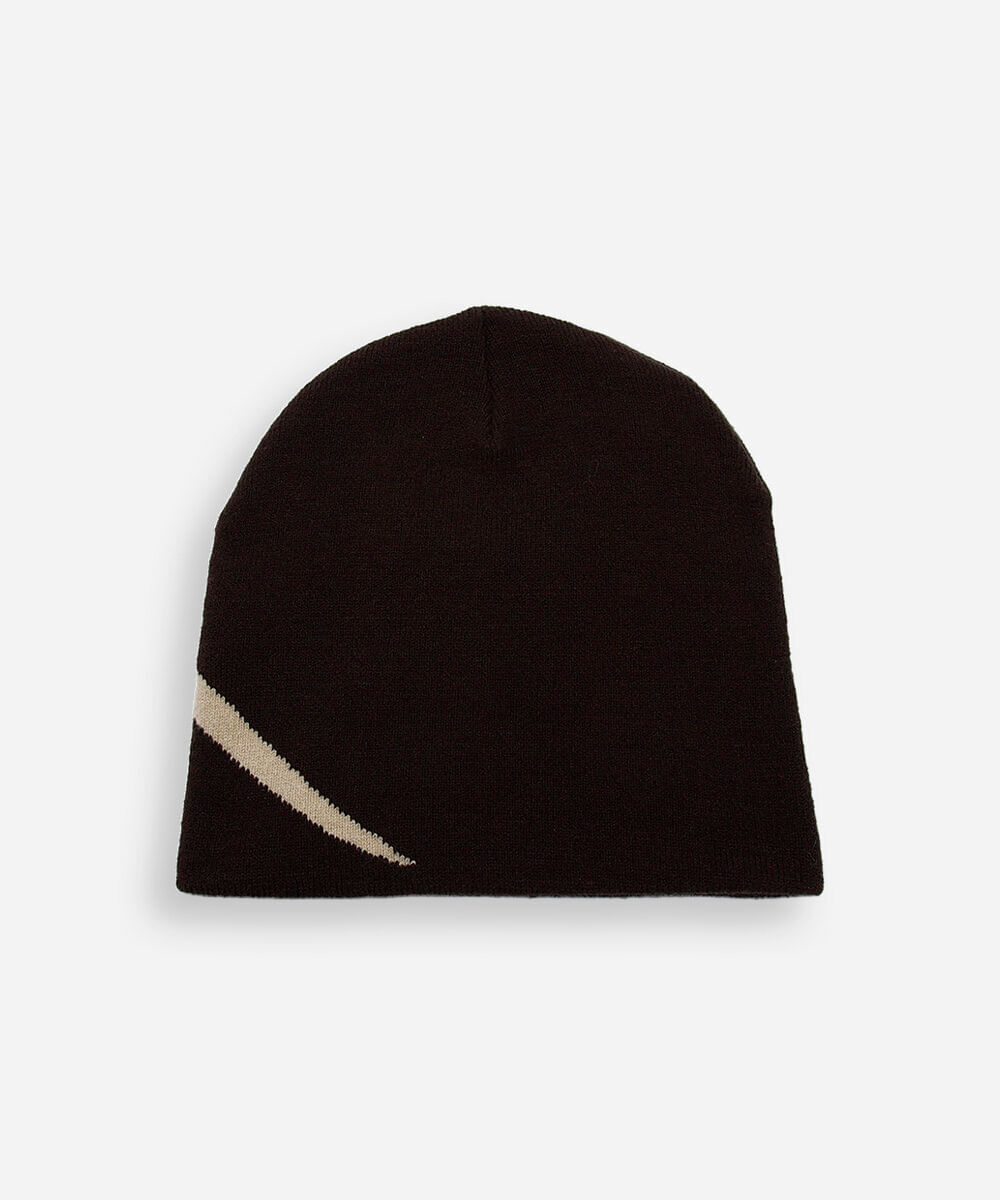 gorro de tricot abstrato marrom