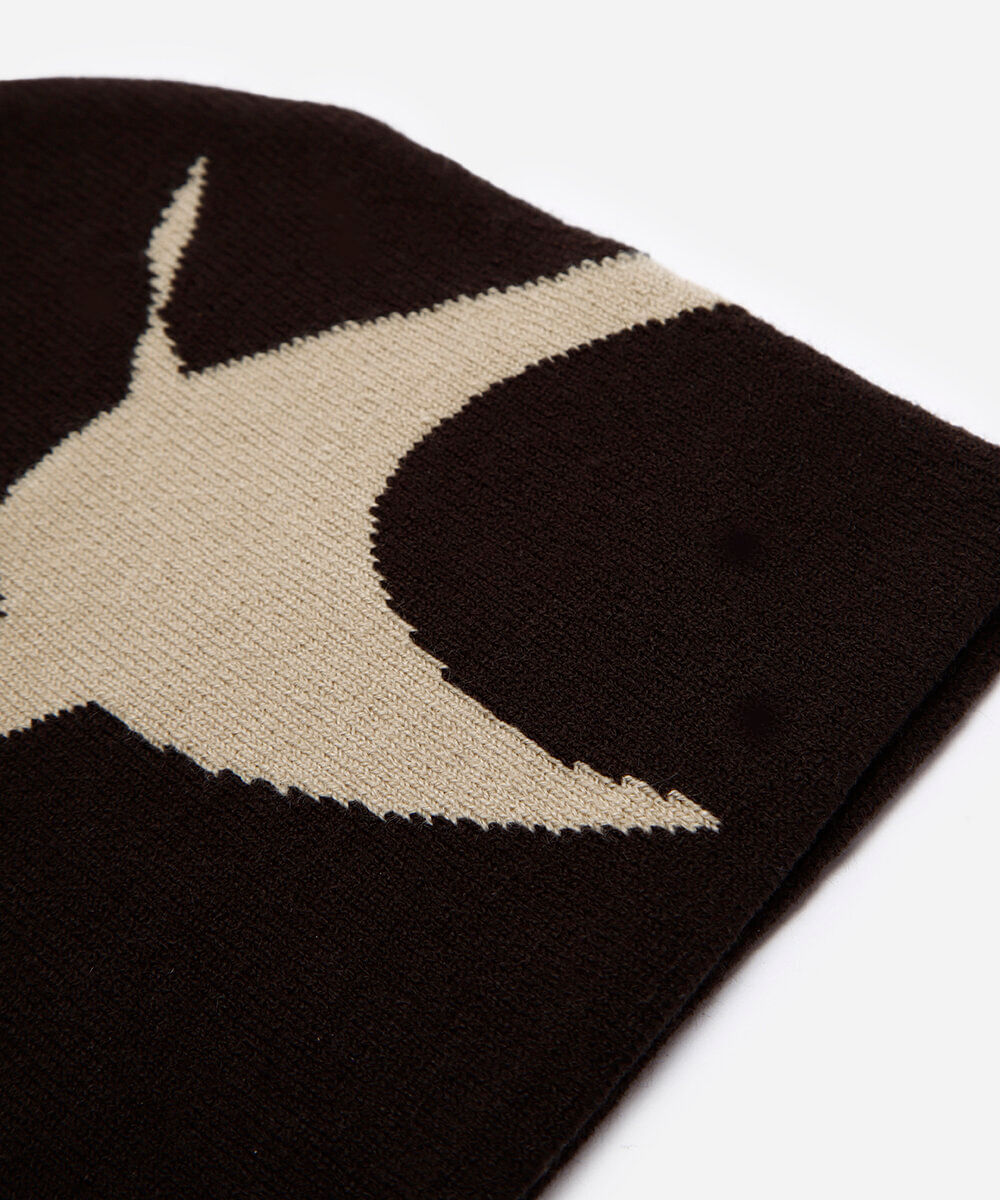 gorro de tricot abstrato marrom