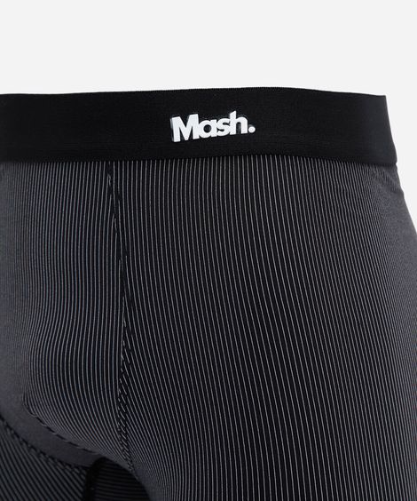 cueca boxer masculina de poliamida listrada mash preta