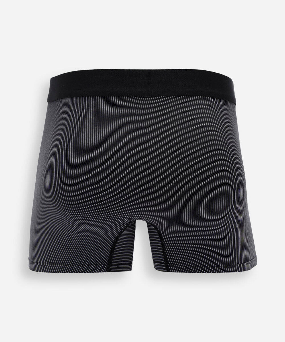 cueca boxer masculina de poliamida listrada mash preta