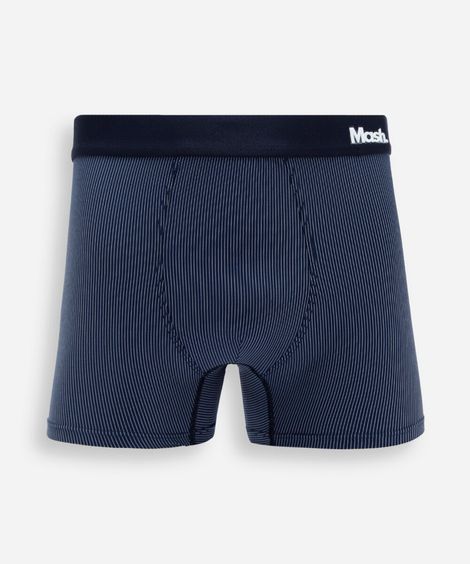 cueca boxer masculina de poliamida listrada mash azul