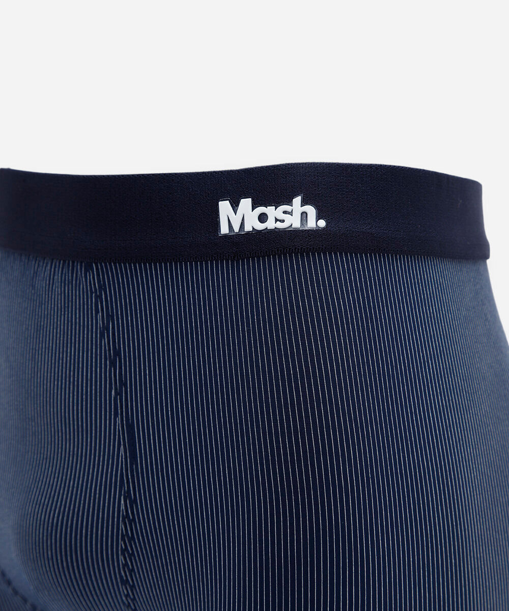 cueca boxer masculina de poliamida listrada mash azul