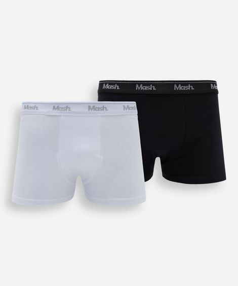 kit de 2 cuecas boxer masculina de algodão mash colorido