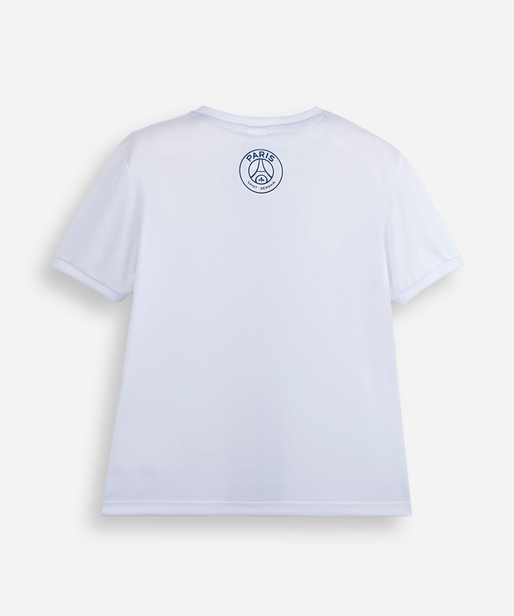 camiseta infantil manga curta paris saint germain off white