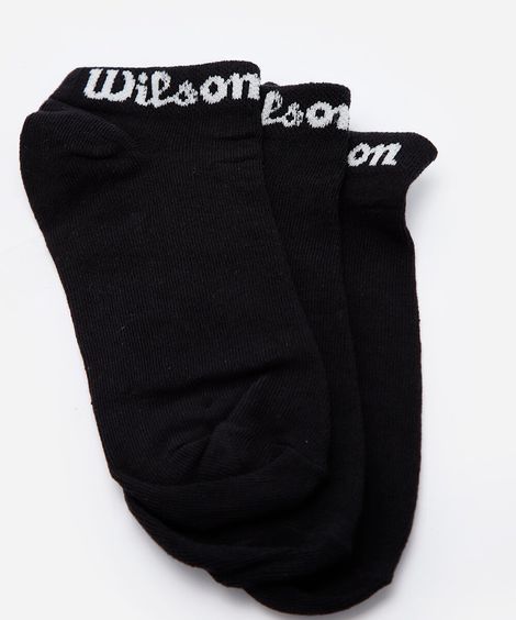 kit de 3 meias sapatilha wilson preto