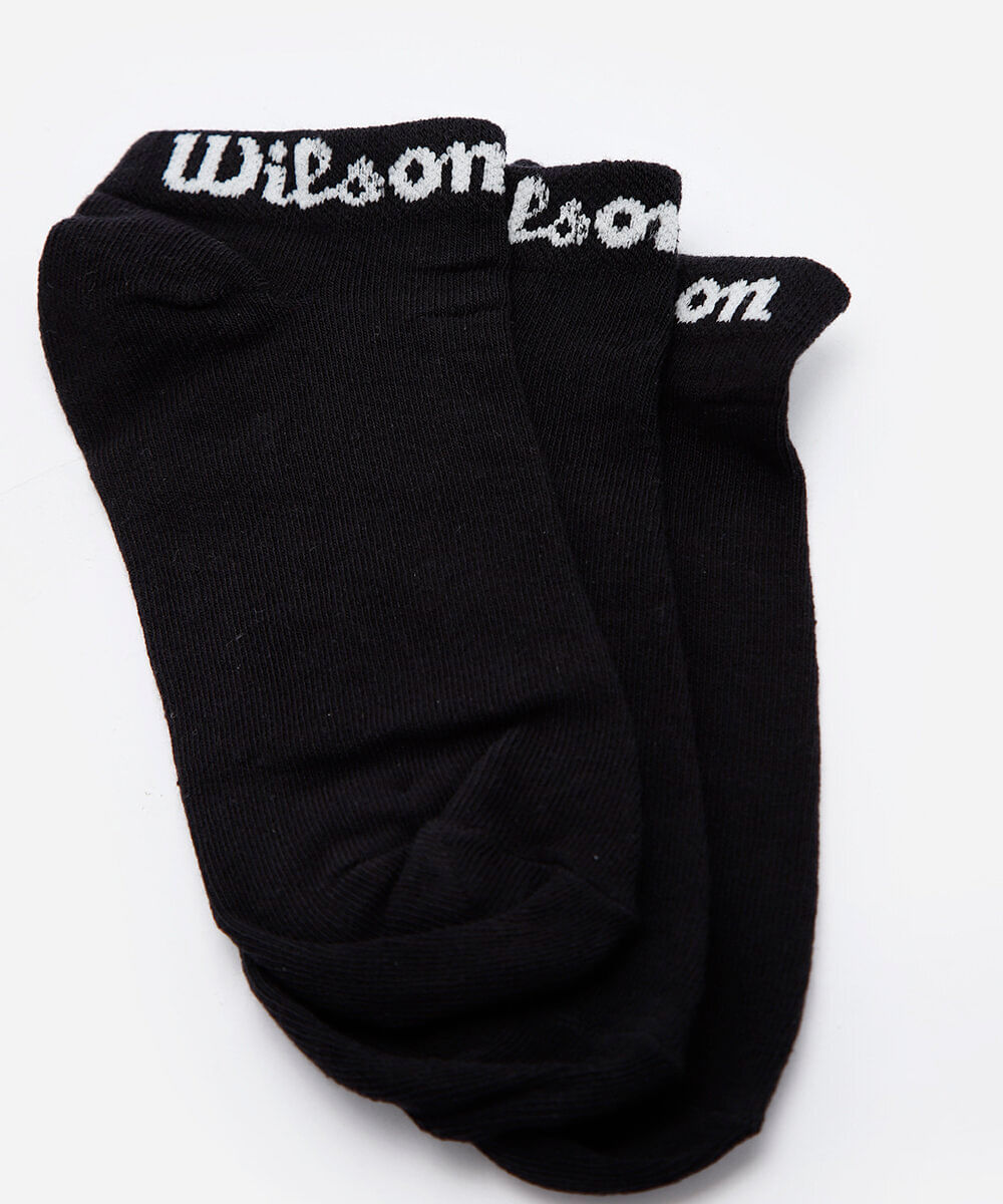 kit de 3 meias sapatilha wilson preto