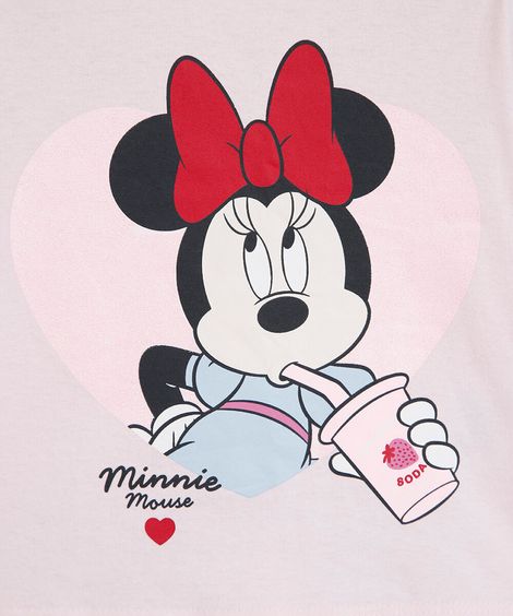 conjunto curto infantil de algodão minnie colorido