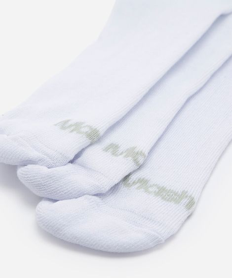 kit de 3 meias cano alto mash branco