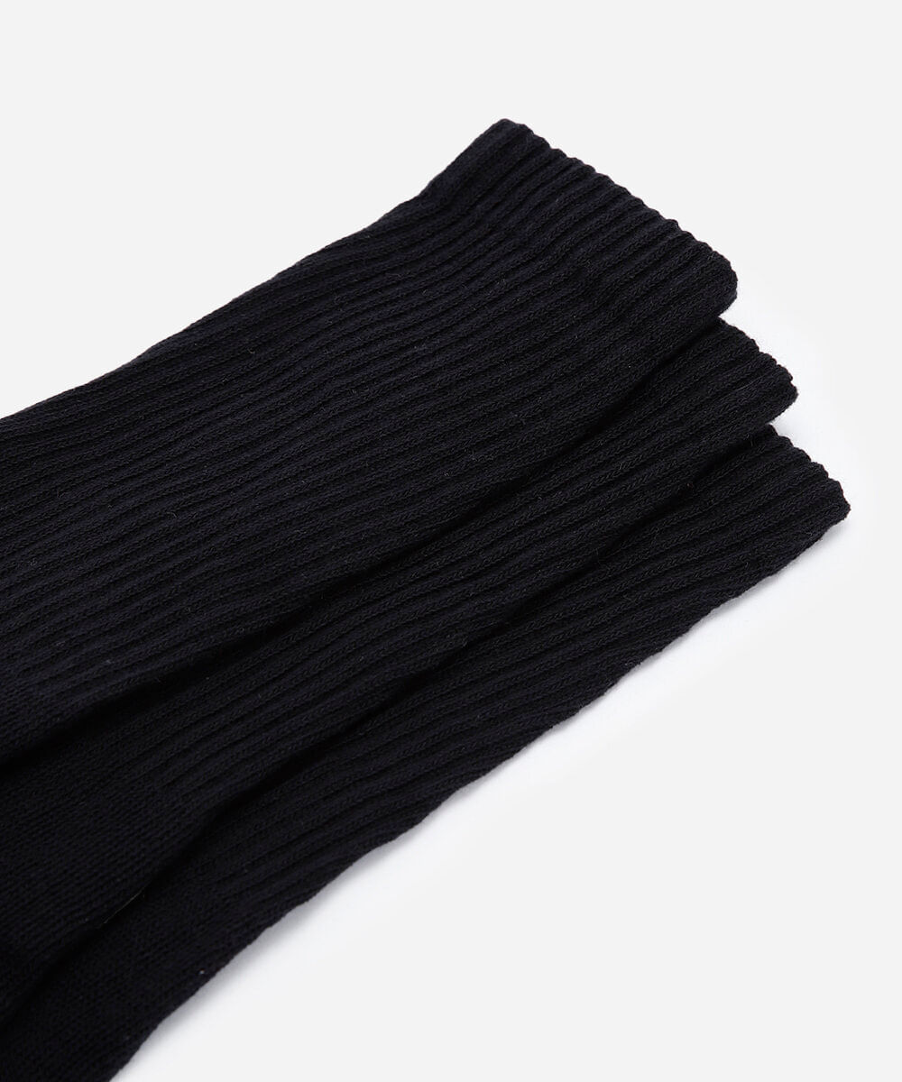 kit de 3 meias cano alto mash preto