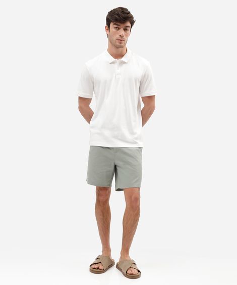 bermuda slim de alfaiataria masculina de sarja verde
