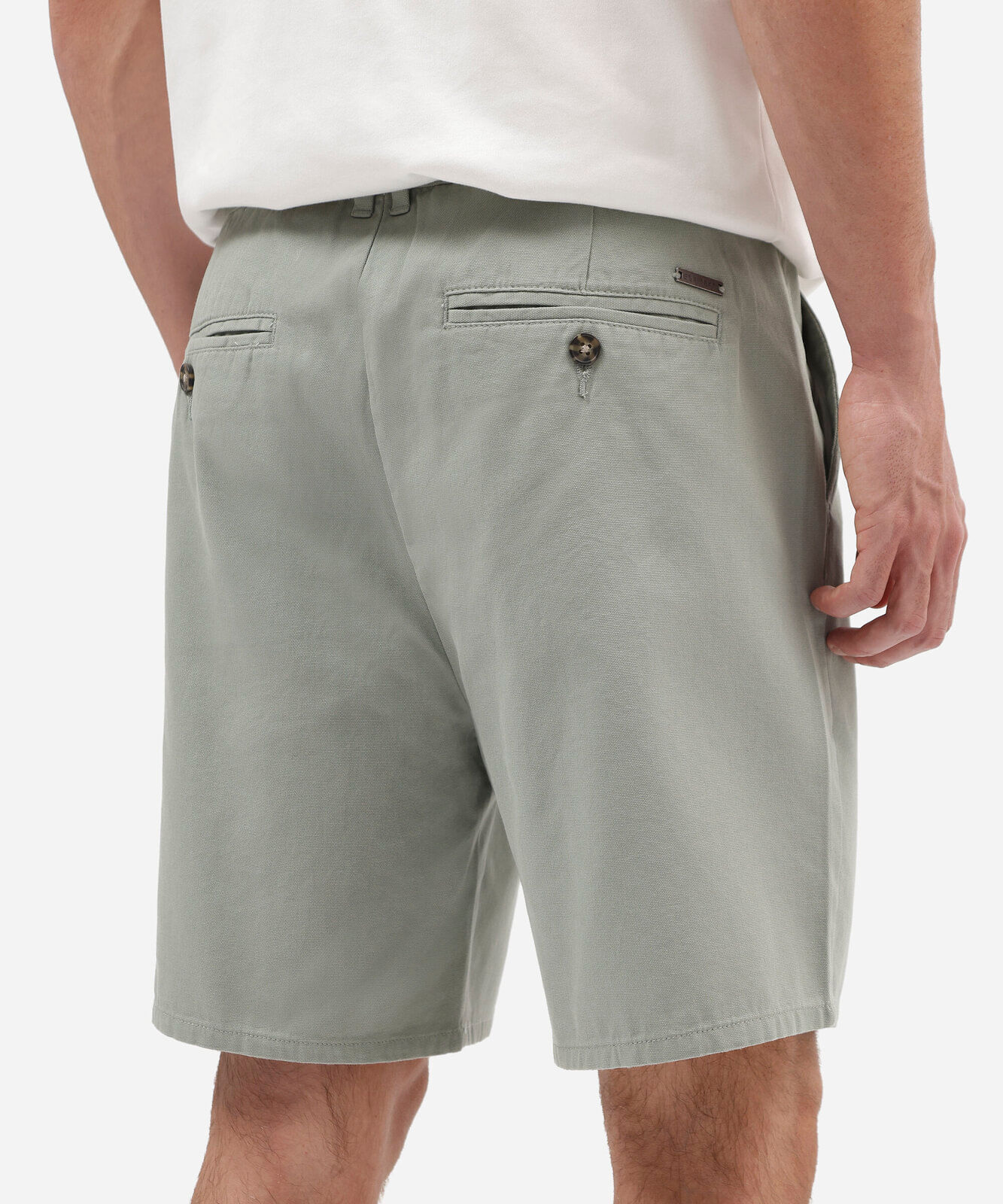 bermuda slim de alfaiataria masculina de sarja verde