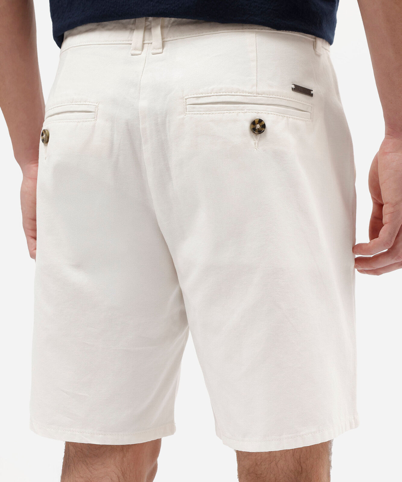 bermuda slim de alfaiataria masculina de sarja branca
