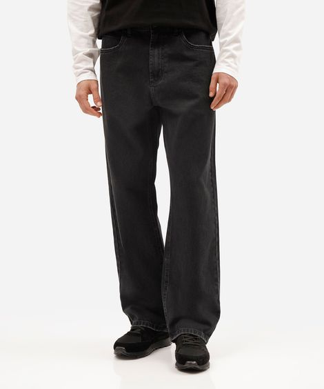 calça baggy masculina jeans preta