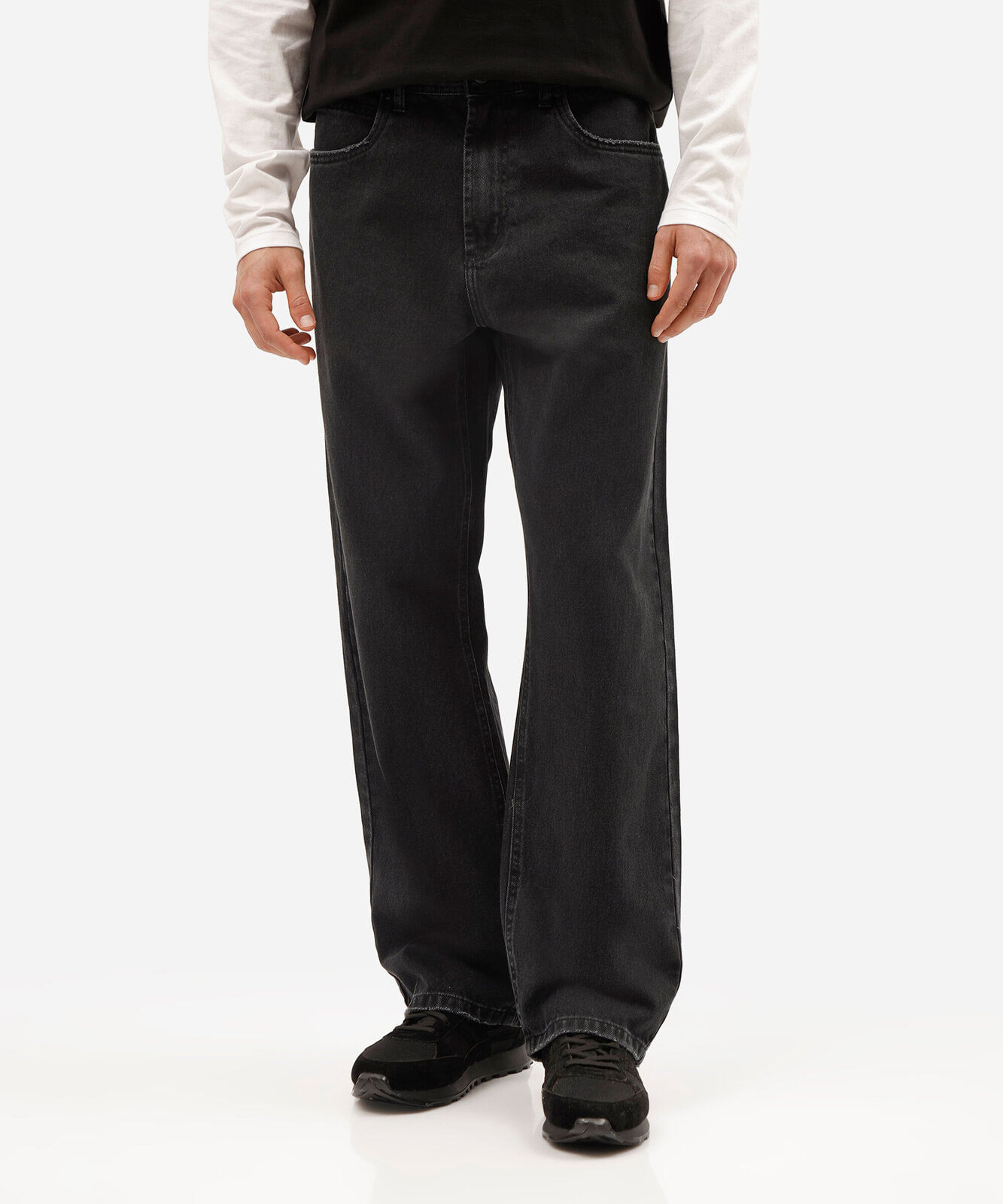 calça baggy masculina jeans preta