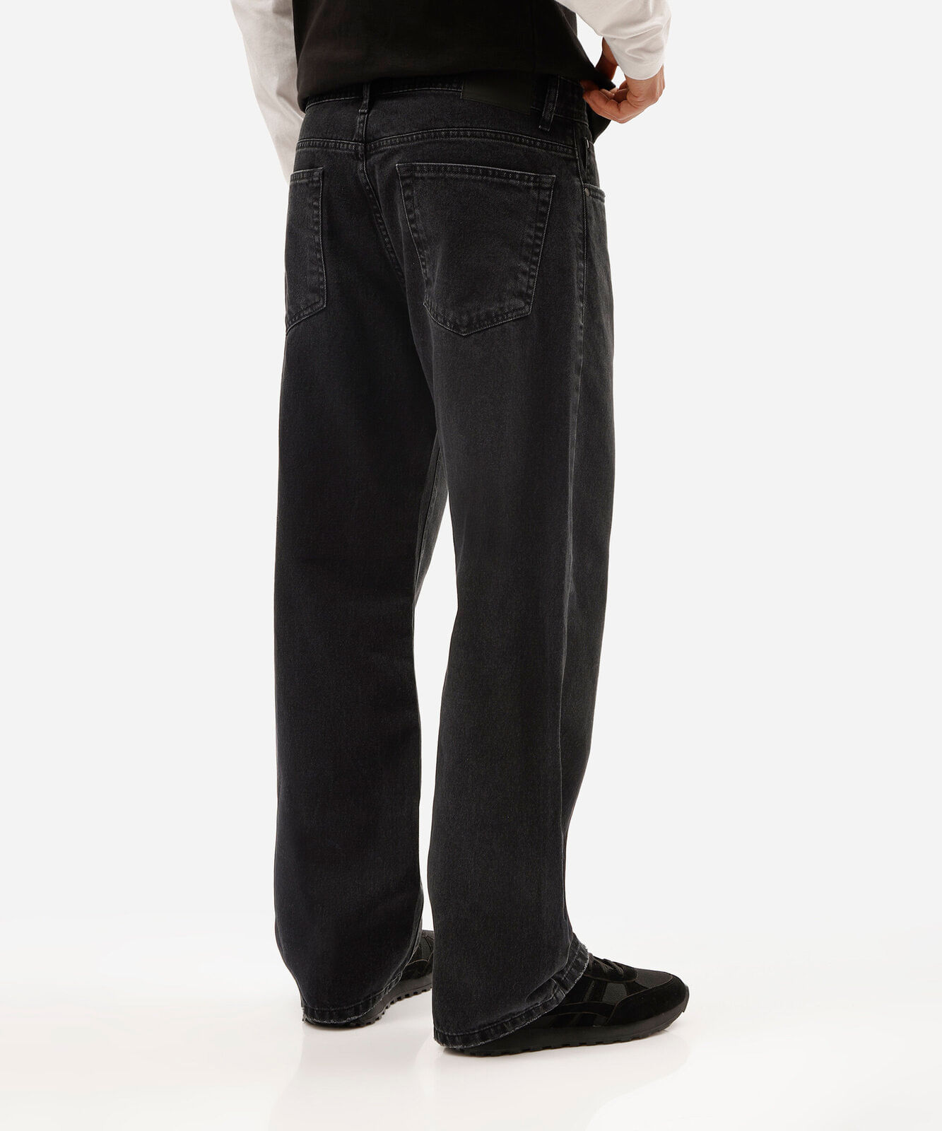 calça baggy masculina jeans preta