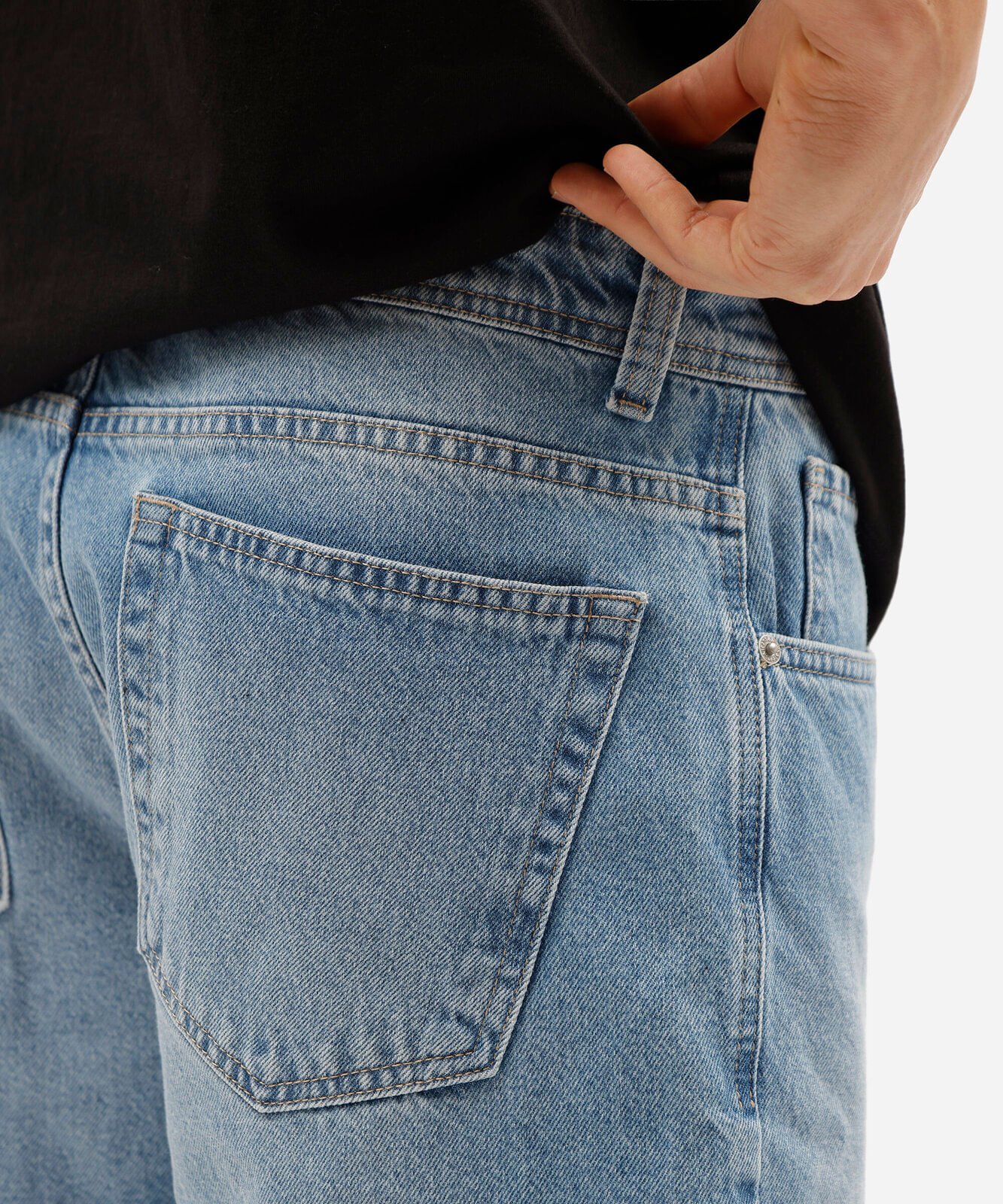 bermuda reta masculina jeans  azul