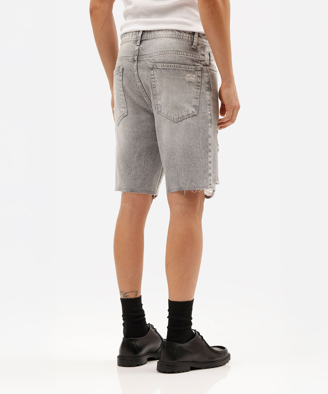 bermuda slim urban masculina jeans preta cinza