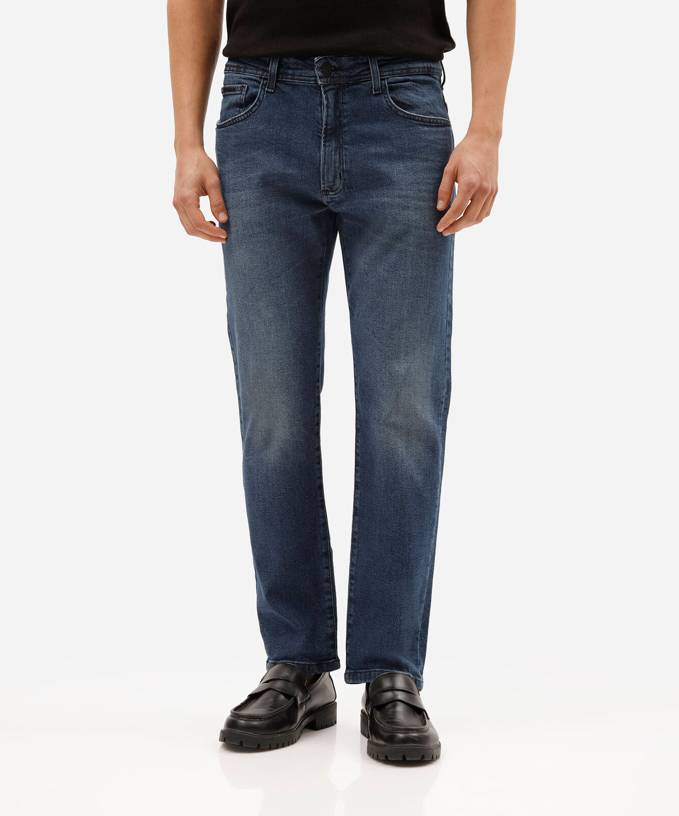 calça slim masculina jeans azul