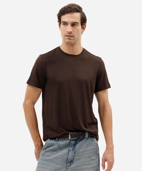 camiseta masculina manga curta airtech marrom
