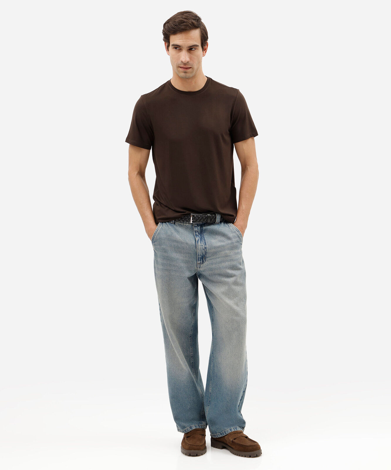 camiseta masculina manga curta airtech marrom