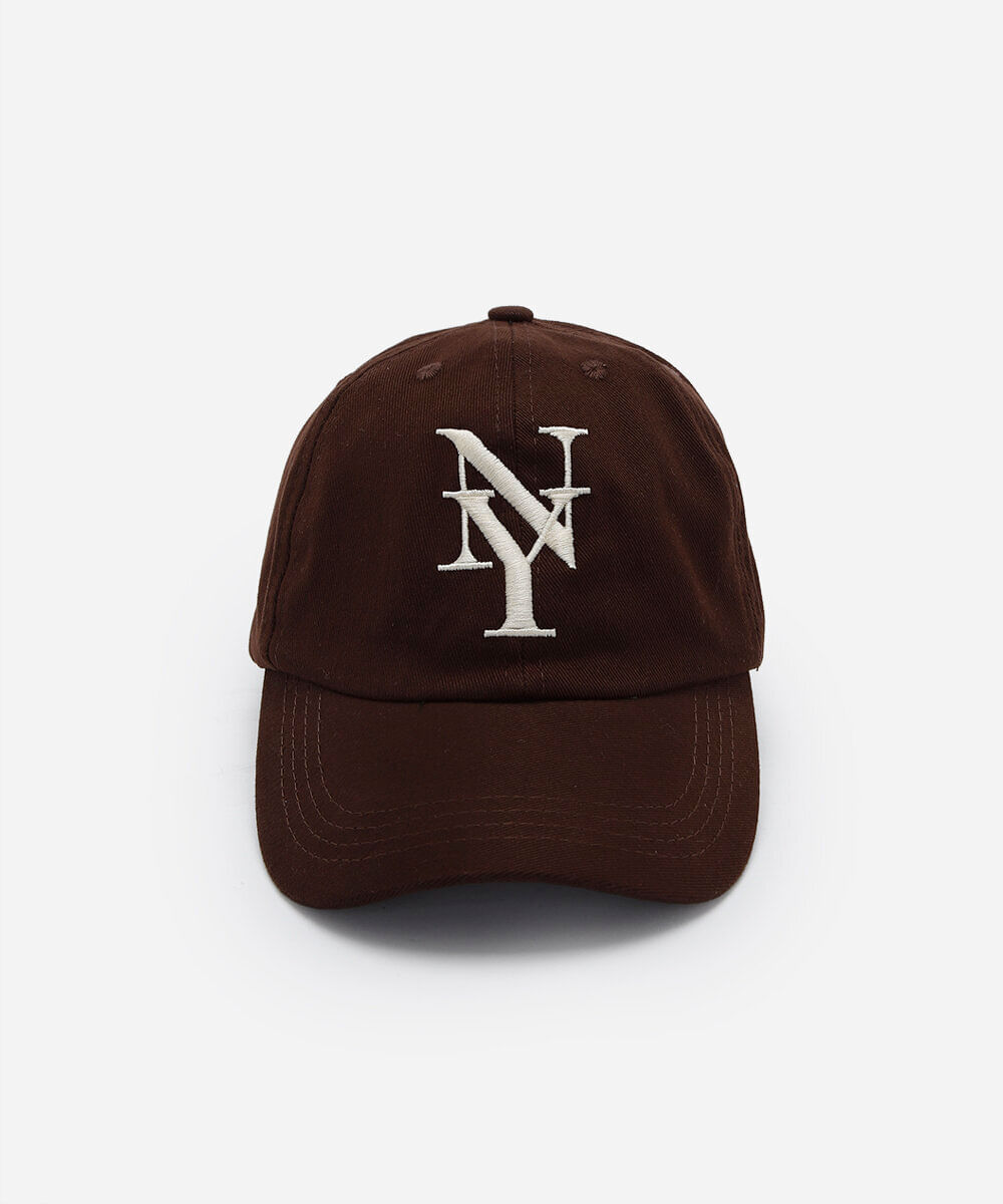 boné masculino aba curva maleável ny marrom