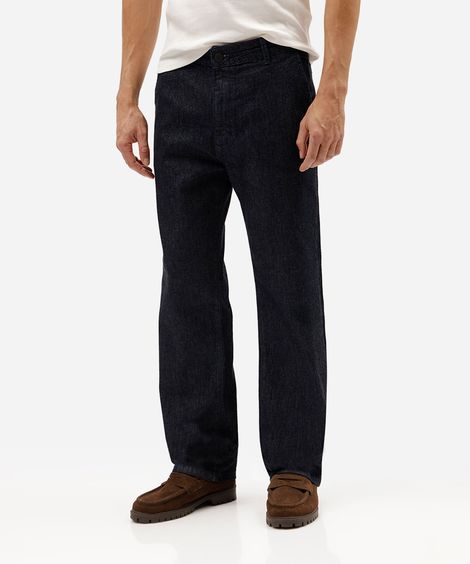 calça reta chino masculina jeans azul