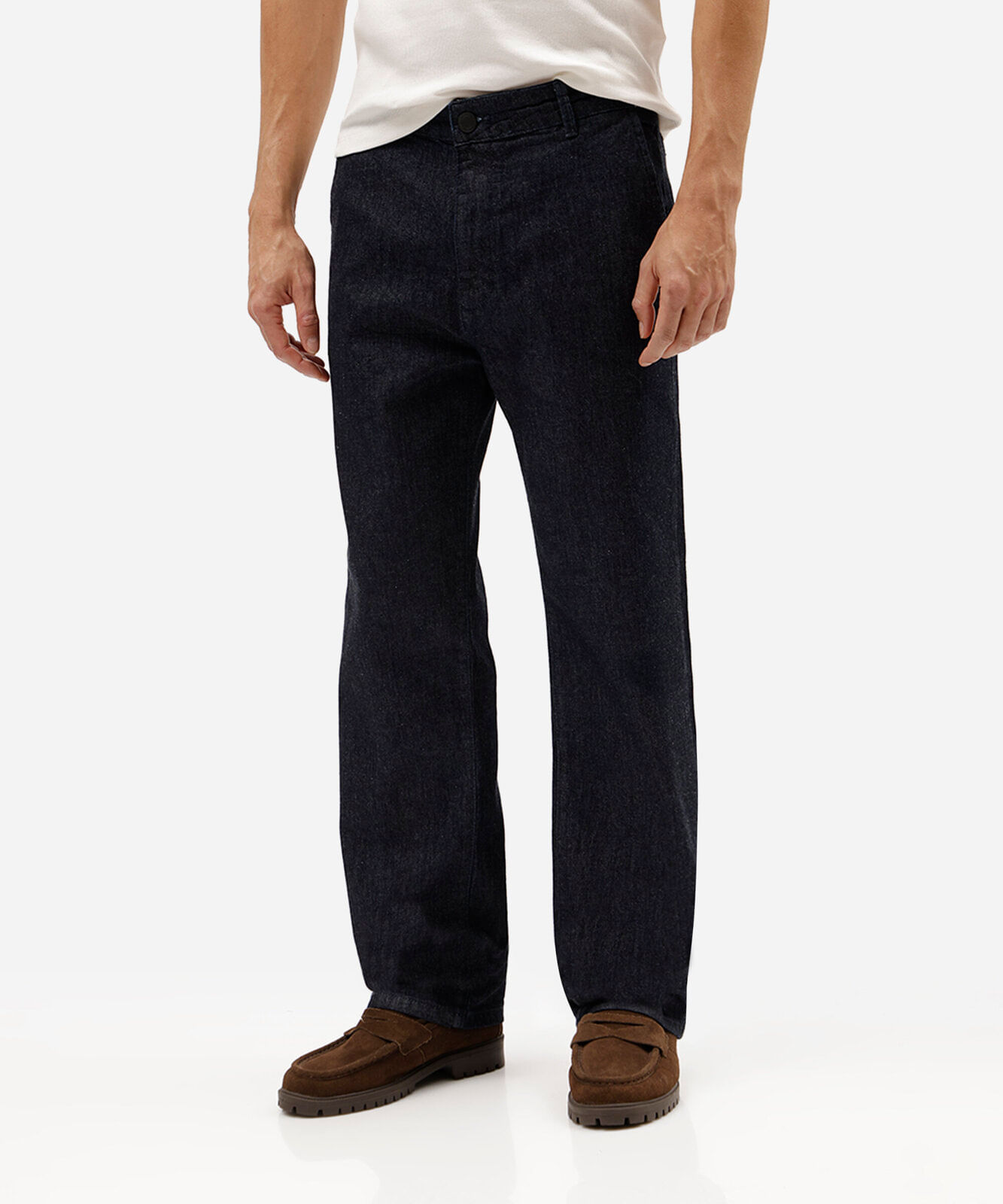 calça reta chino masculina jeans azul