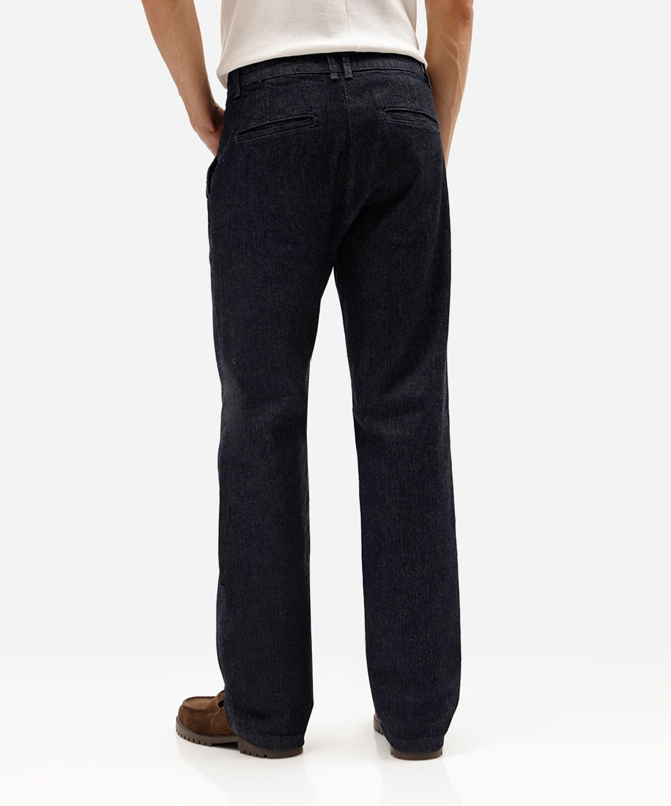 calça reta chino masculina jeans azul