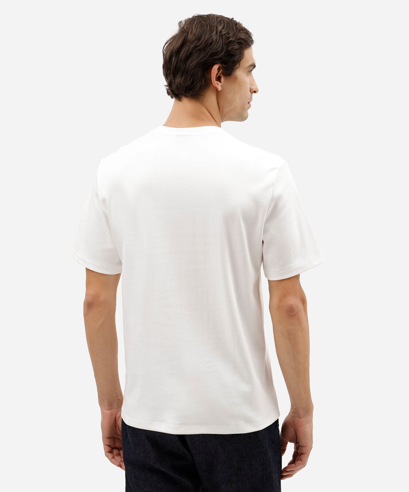 camiseta masculina comfort de malha interlock lisa branca
