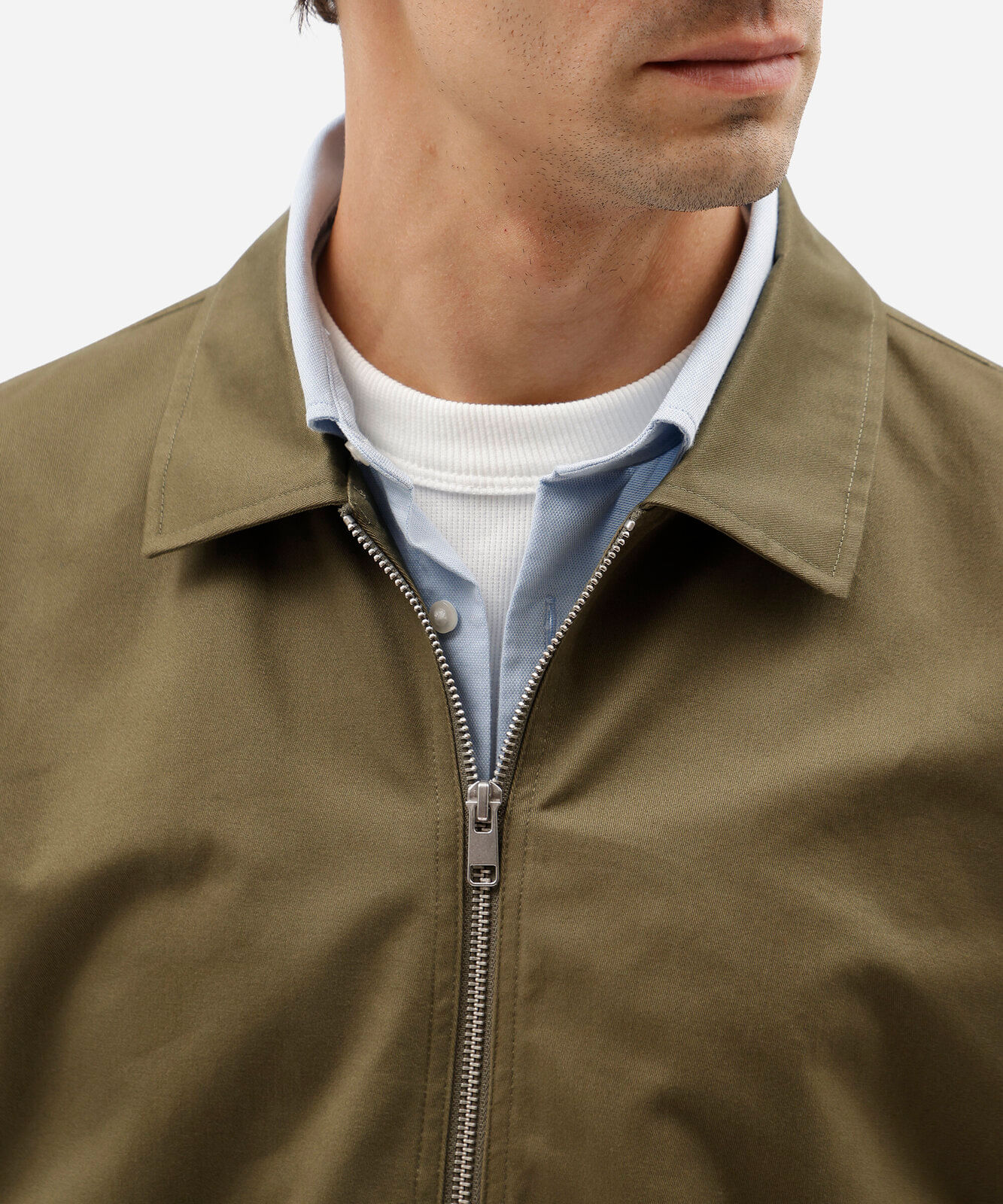jaqueta masculina comfort com zíper e gola esporte verde