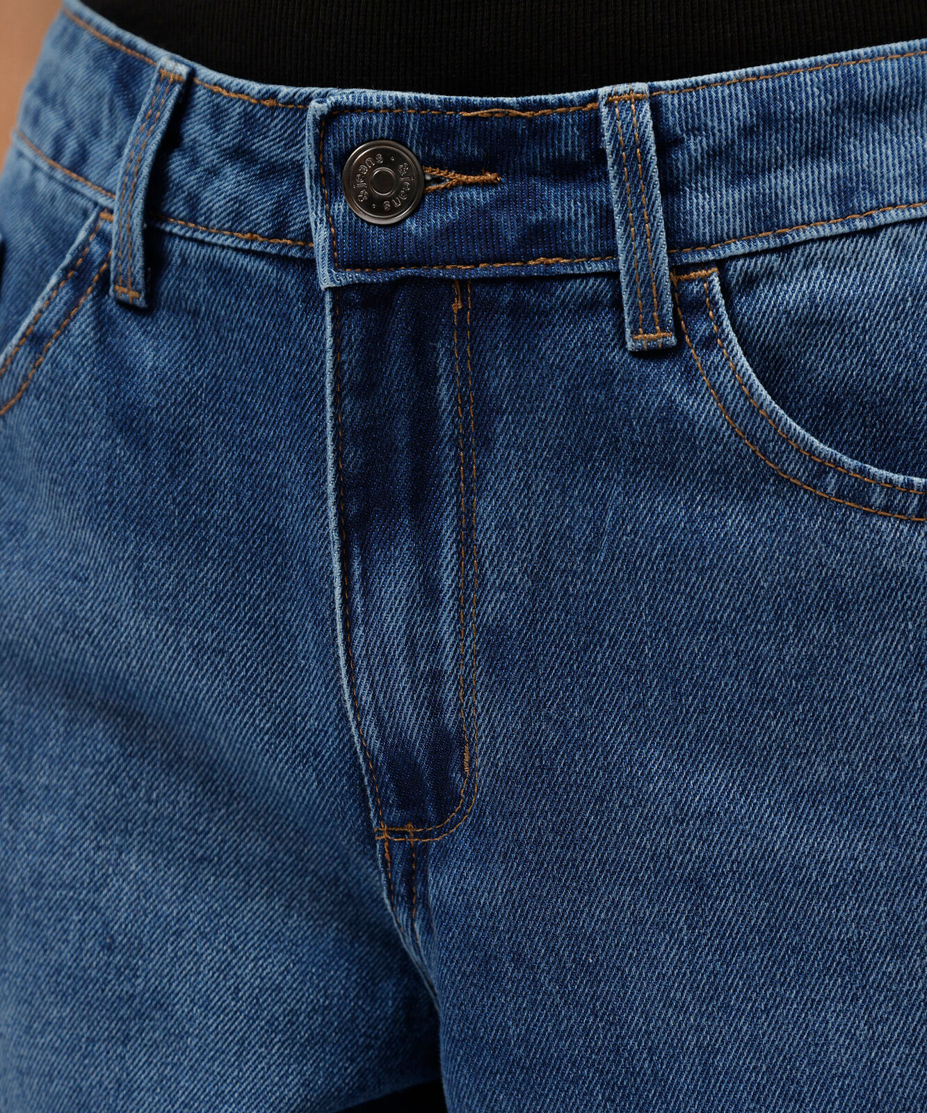 calça wide leg slim feminina cintura baixa azul