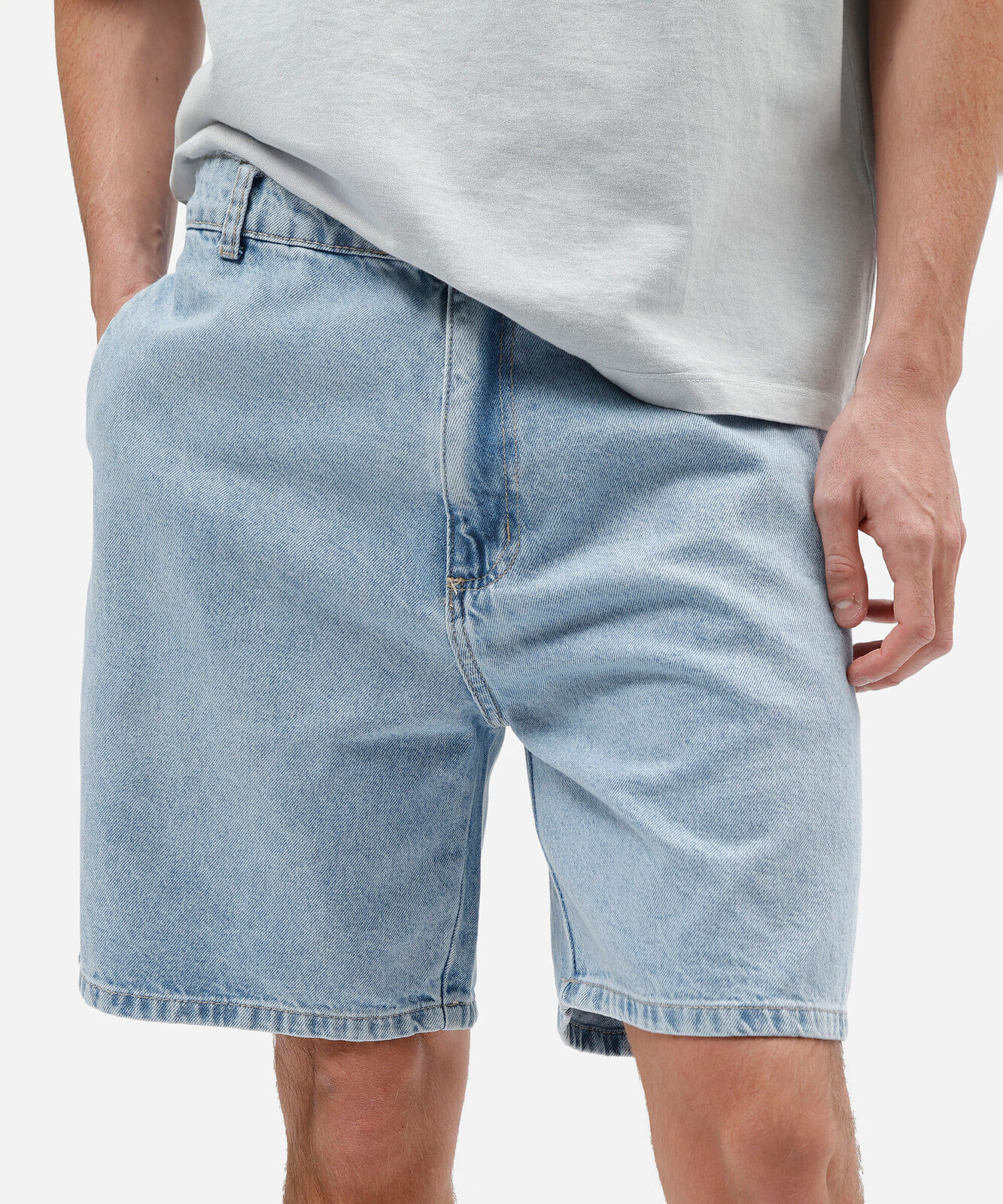 bermuda jeans masculina relaxed em algodão azul