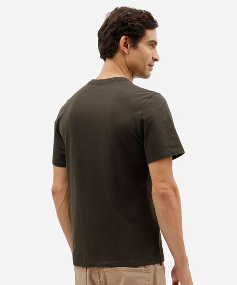 camiseta masculina básica comfort de malha verde
