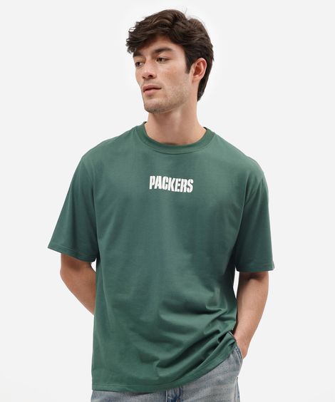 camiseta masculina com algodão manga curta packers nfl verde