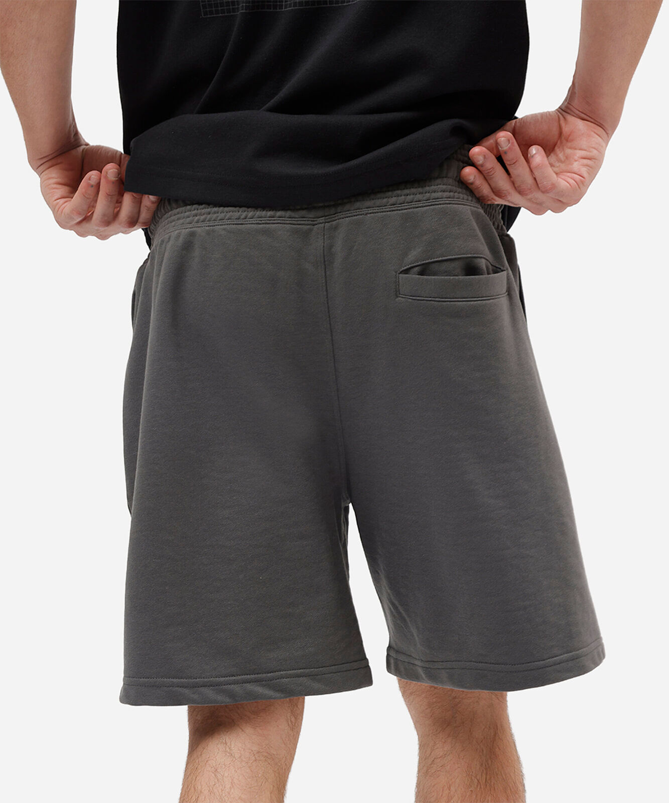 bermuda masculina de moletom relaxed com cós elástico cinza