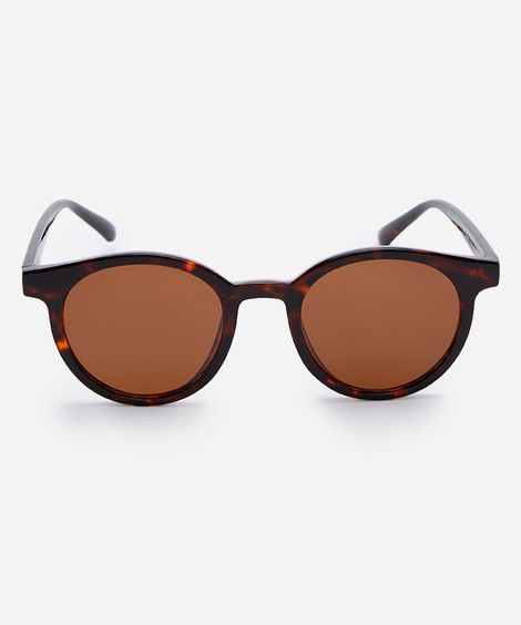 óculos de sol feminino redondo de acetato tartaruga triton marrom
