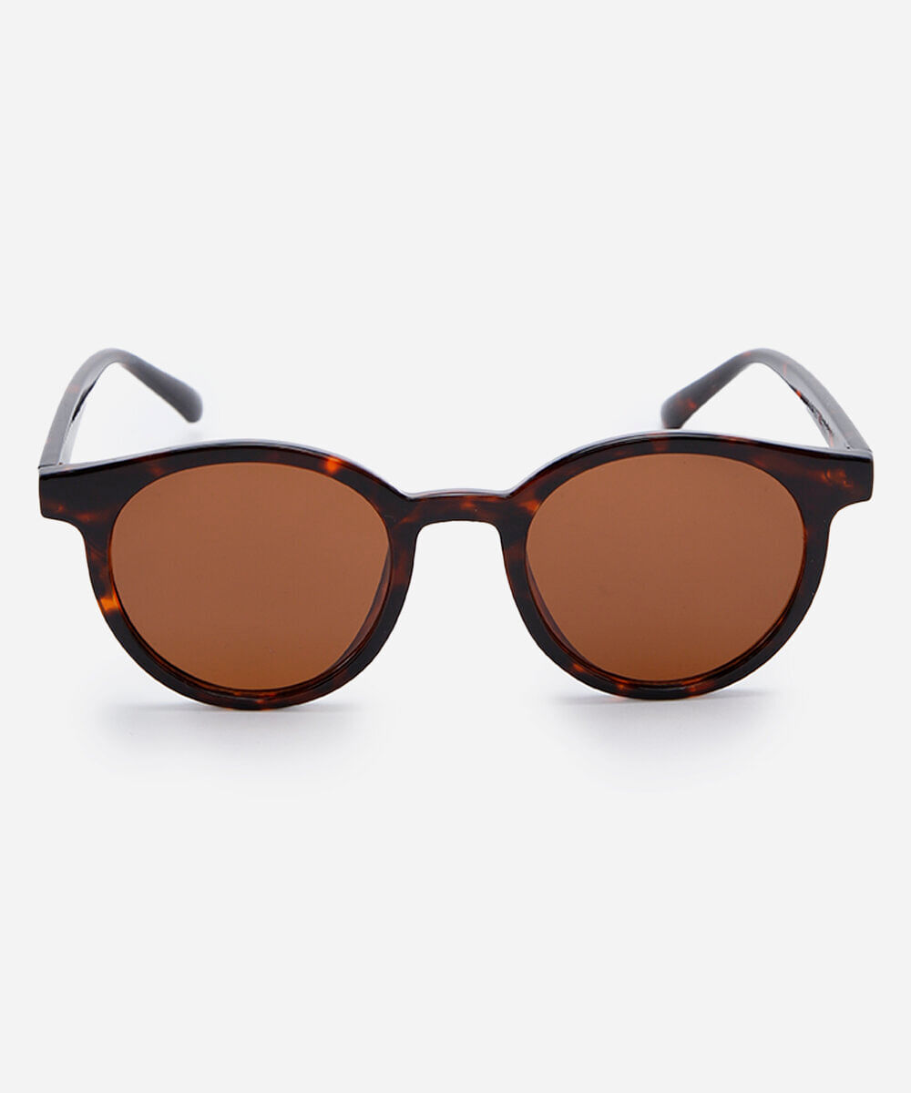 óculos de sol feminino redondo de acetato tartaruga triton marrom