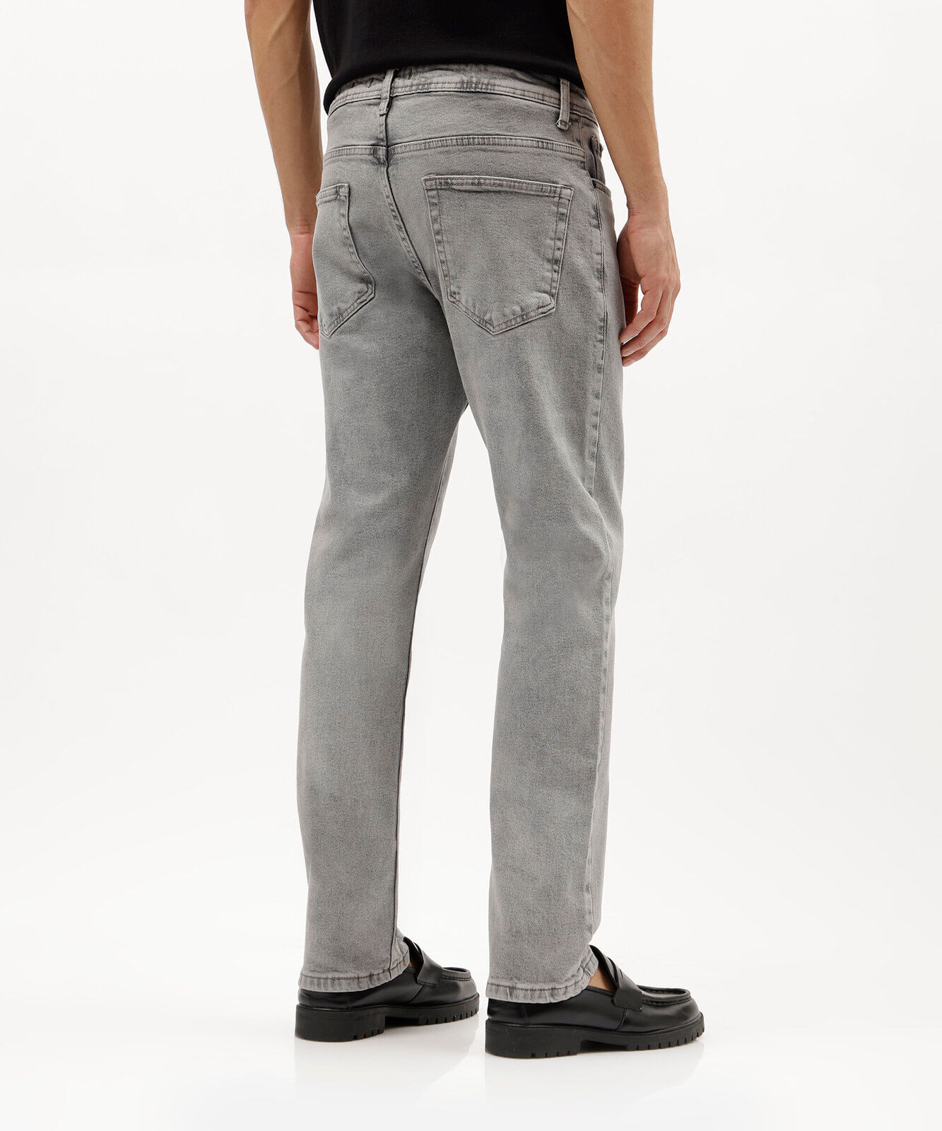 calça slim masculina jeans estonada cinza