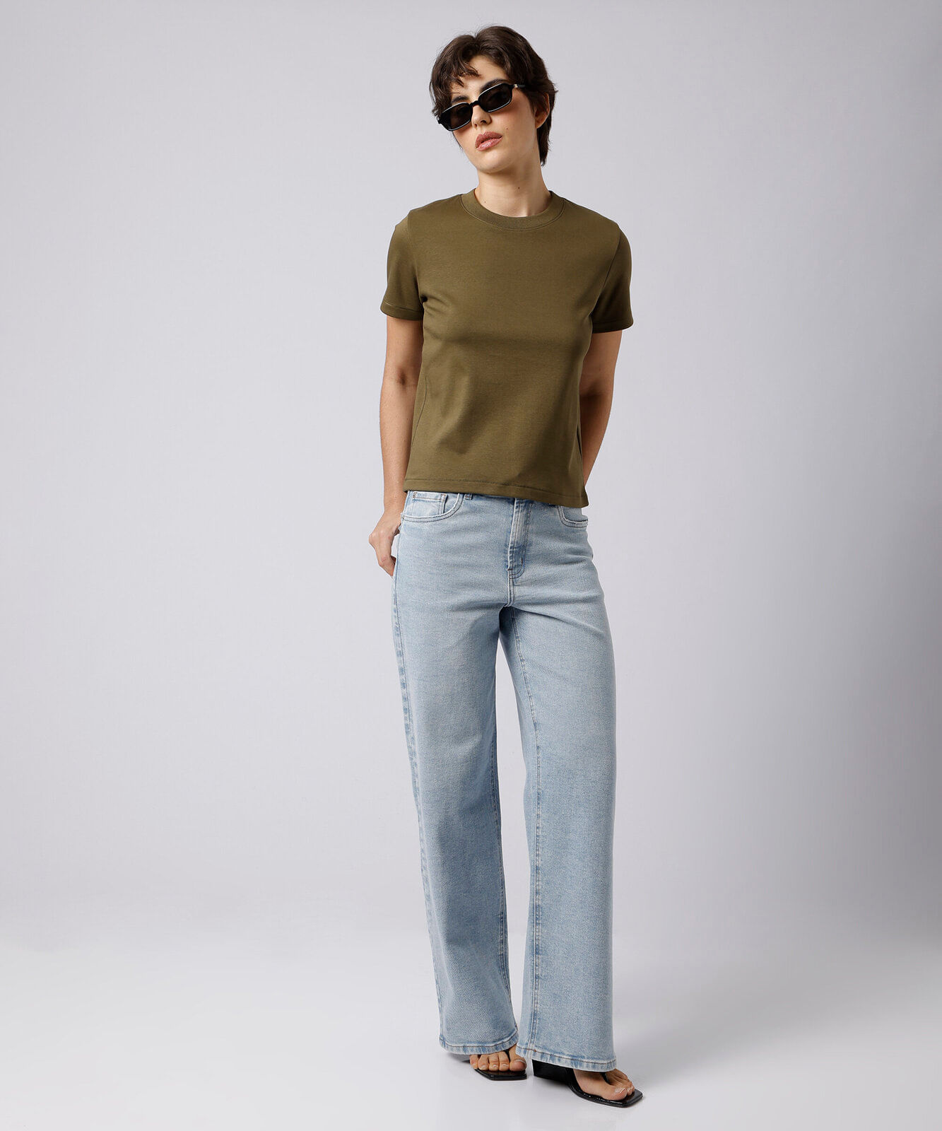 camiseta feminina de algodão slim mindset verde