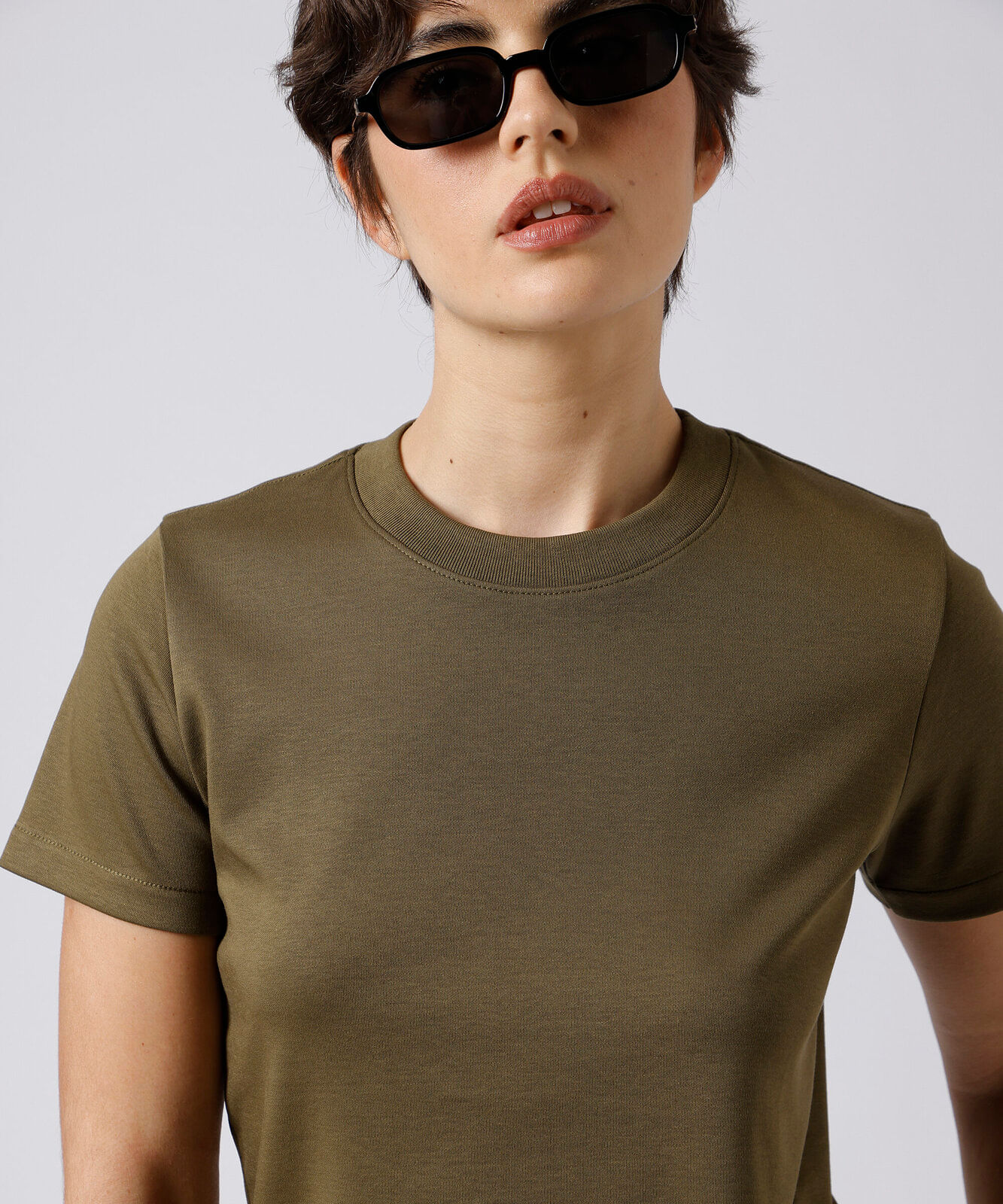 camiseta feminina de algodão slim mindset verde