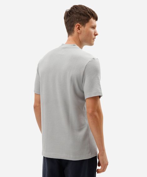 camiseta masculina manga curta texturizada azul