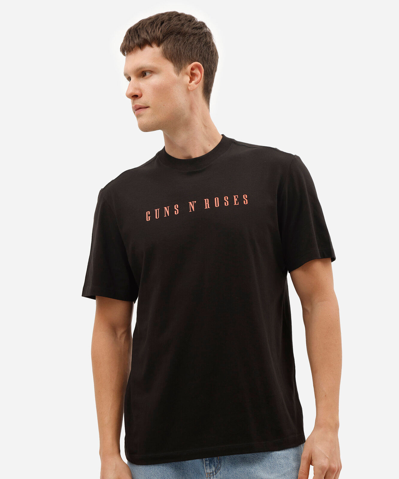 camiseta masculina de algodão guns n roses preta