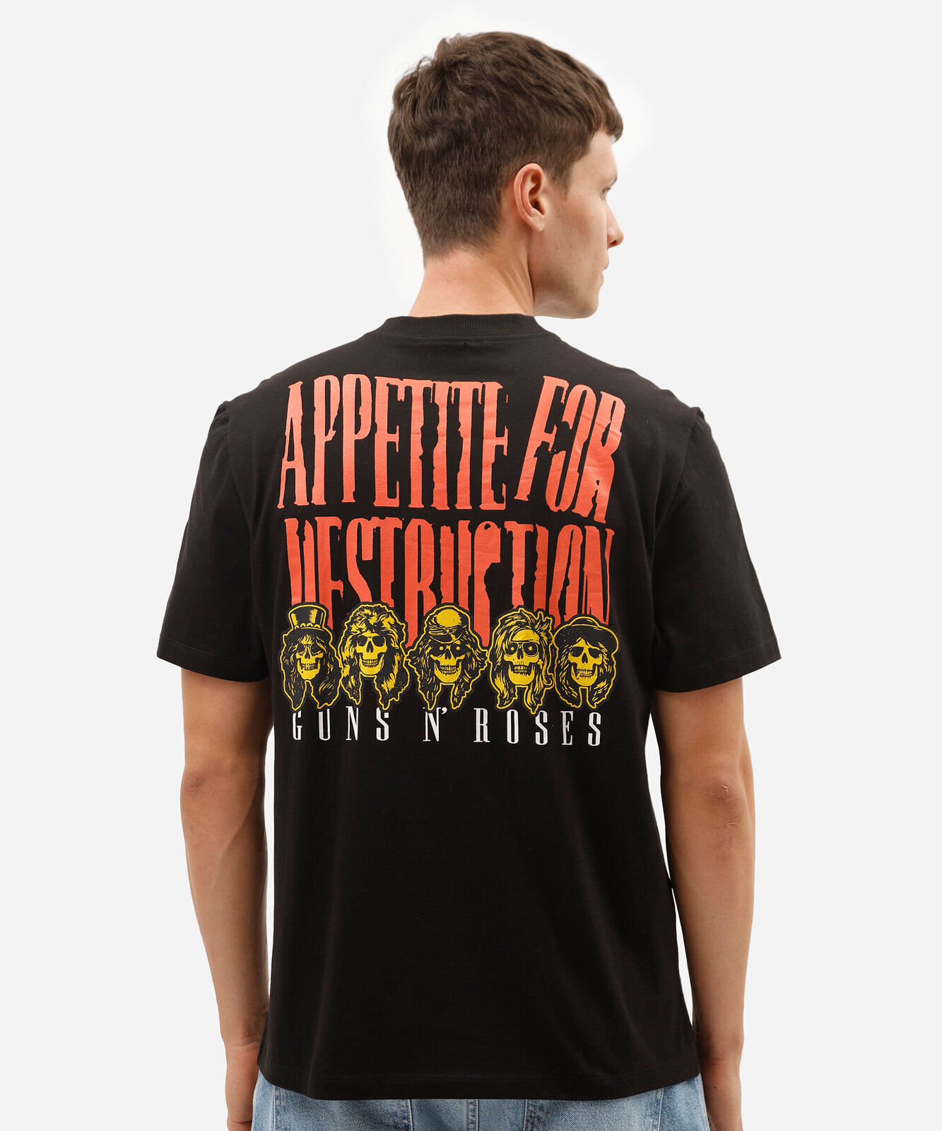 camiseta masculina de algodão guns n roses preta