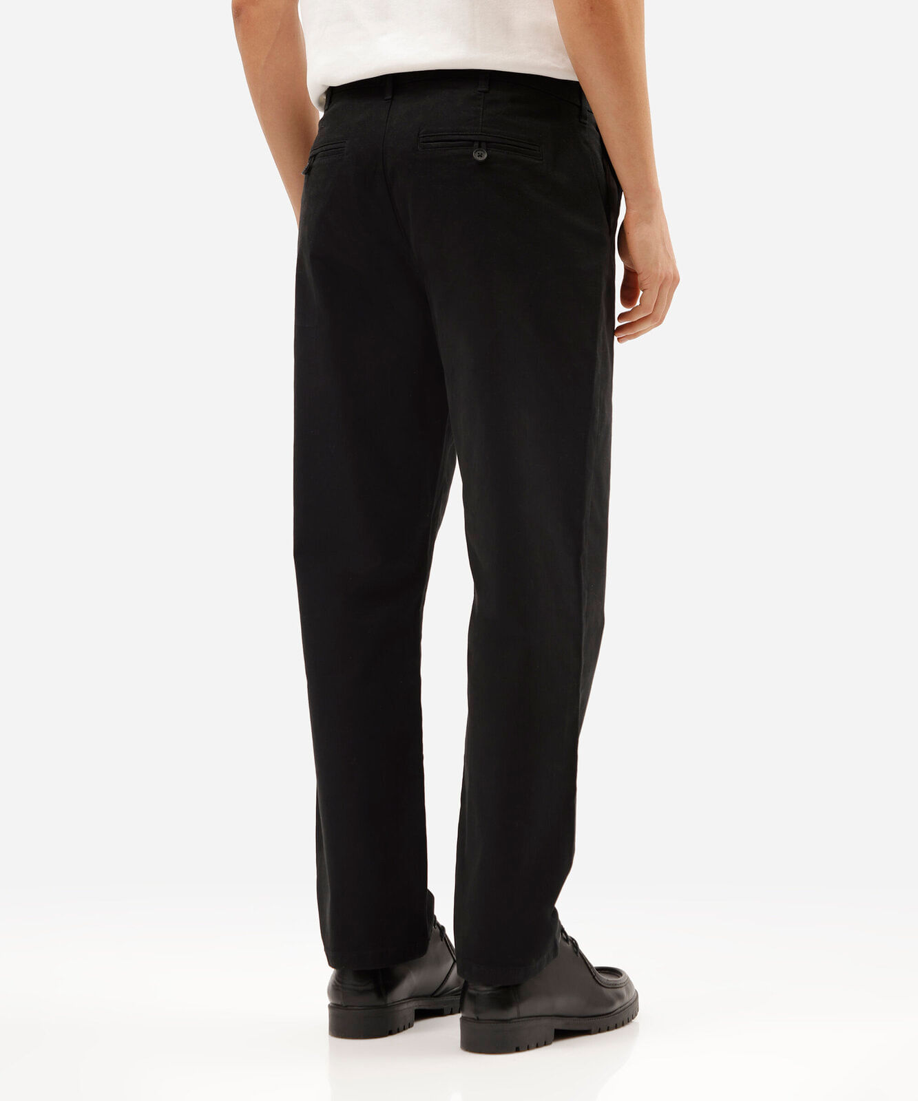calça chino reta masculina de algodão preta