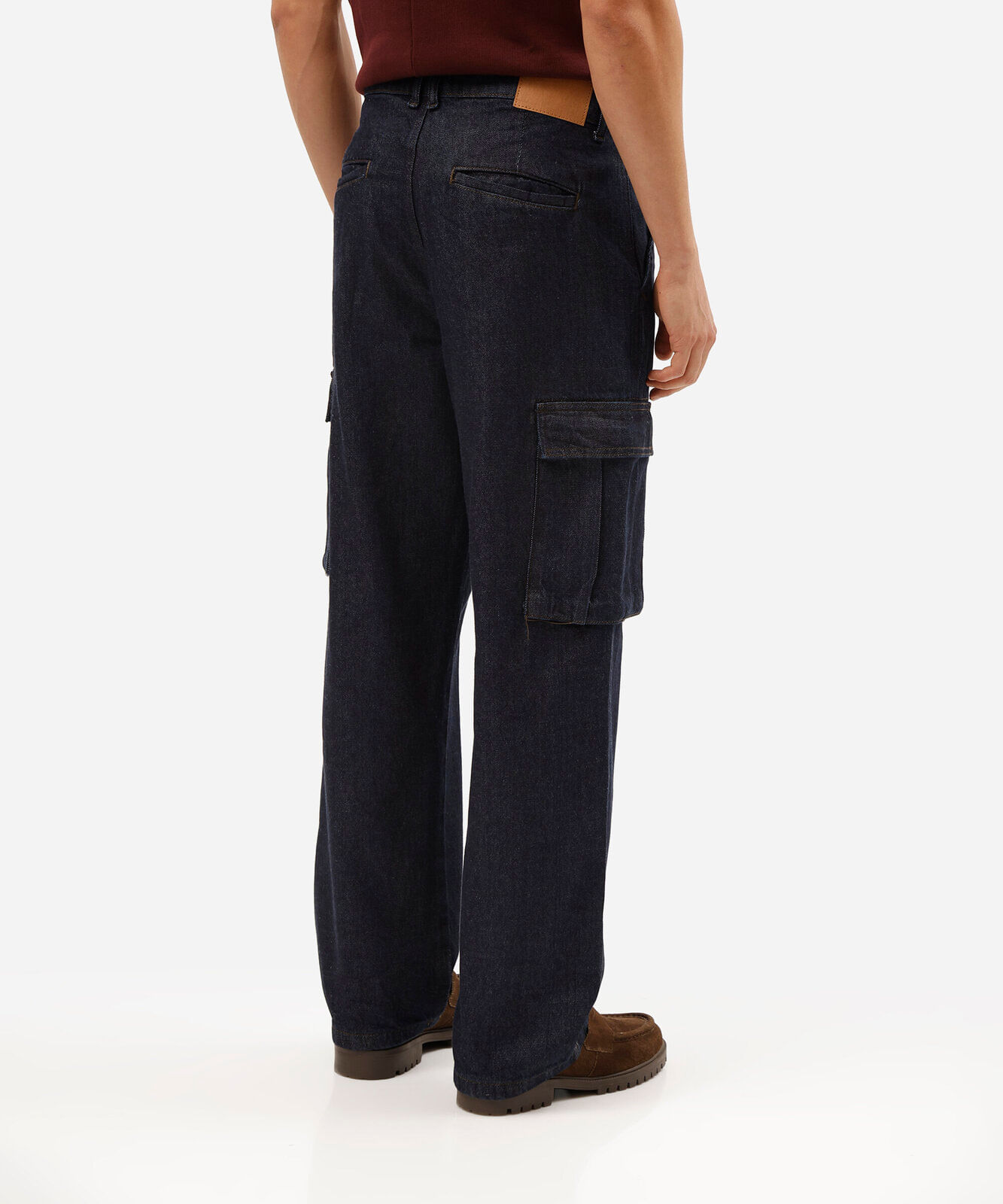 calça baggy cargo masculina jeans azul