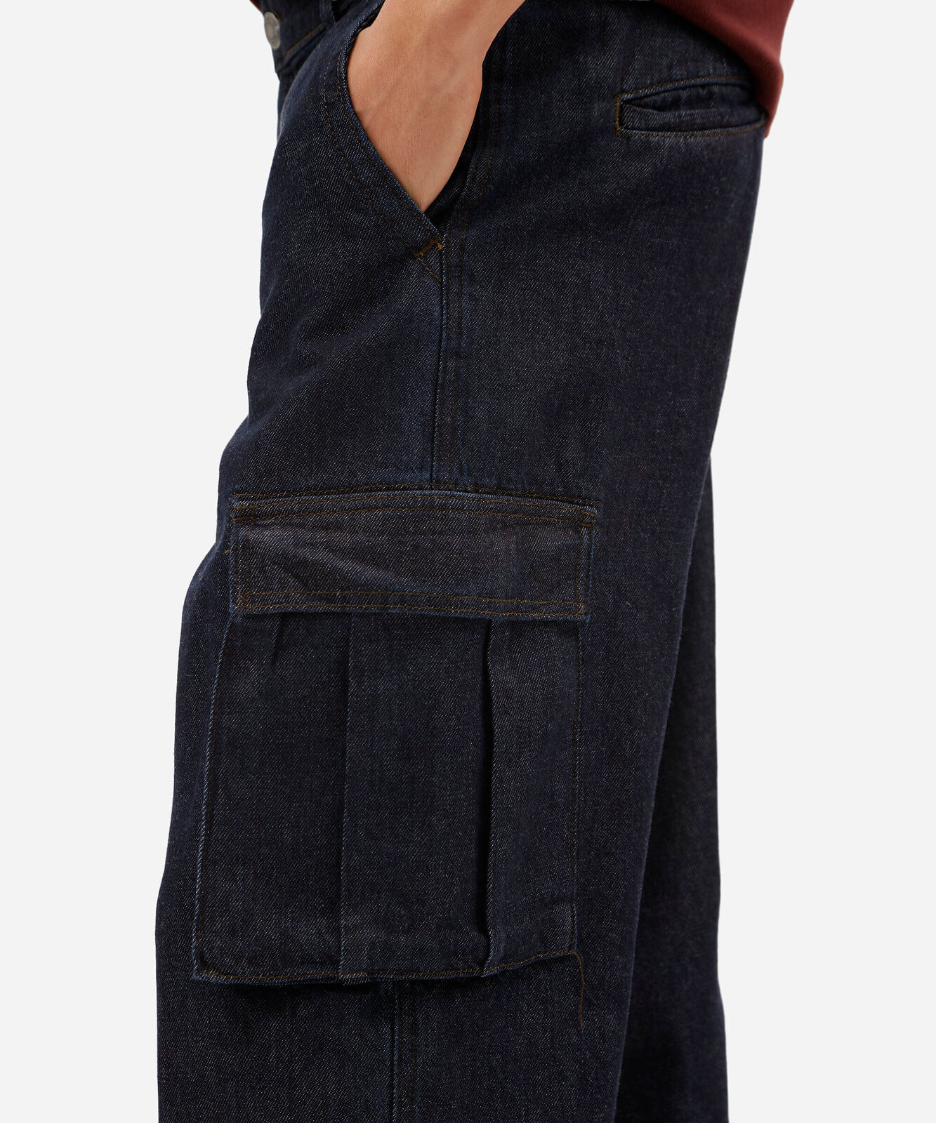 calça baggy cargo masculina jeans azul