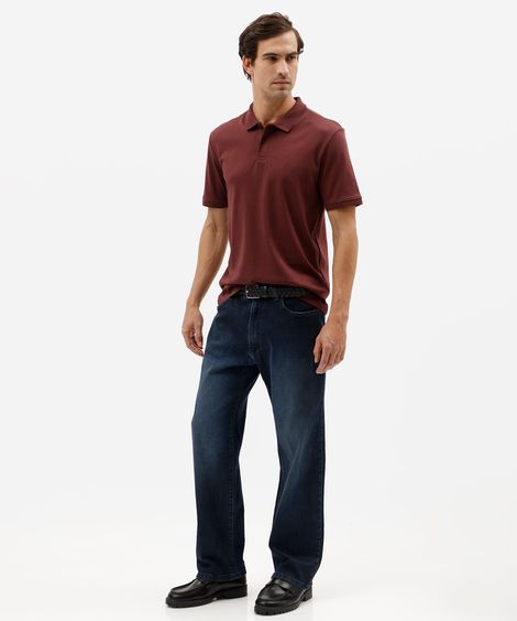 calça reta masculina jeans azul